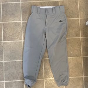 Adidas baseball pants kids medium gray